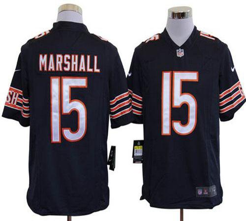  Bears #15 Brandon Marshall Navy Blue Team Color Men's Stitched NFL Game Jersey