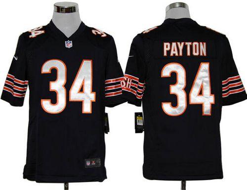  Bears #34 Walter Payton Navy Blue Team Color Men's Stitched NFL Game Jersey