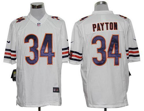 Bears #34 Walter Payton White Men's Stitched NFL Game Jersey