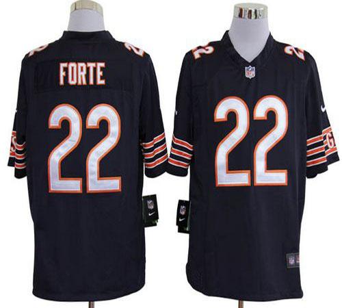  Bears #22 Matt Forte Navy Blue Team Color Men's Stitched NFL Game Jersey