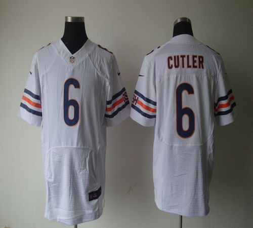  Bears #6 Jay Cutler White Men's Stitched NFL Elite Jersey
