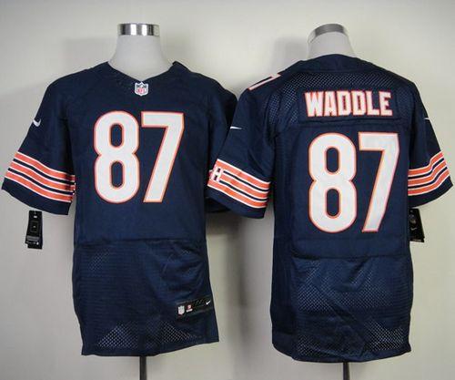  Bears #87 Tom Waddle Navy Blue Team Color Men's Stitched NFL Elite Jersey