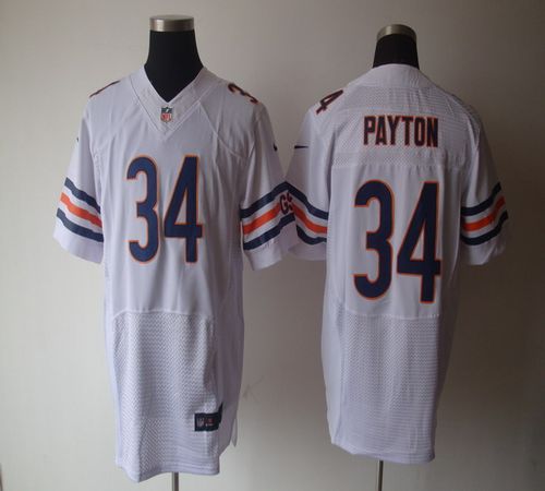  Bears #34 Walter Payton White Men's Stitched NFL Elite Jersey