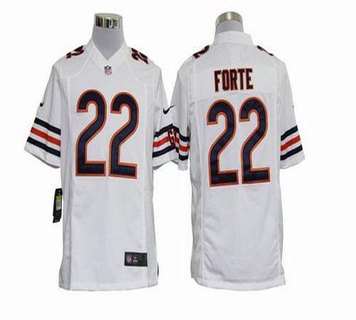  Bears #22 Matt Forte White Men's Stitched NFL Game Jersey