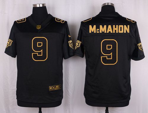  Bears #9 Jim McMahon Black Men's Stitched NFL Elite Pro Line Gold Collection Jersey