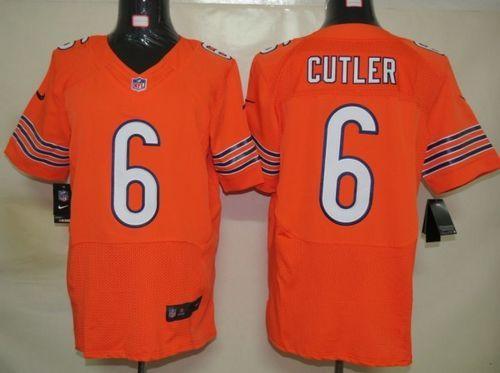  Bears #6 Jay Cutler Orange Alternate Men's Stitched NFL Elite Jersey