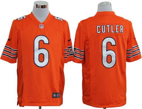  Bears #6 Jay Cutler Orange Alternate Men's Stitched NFL Game Jersey