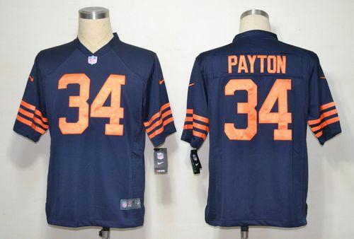  Bears #34 Walter Payton Navy Blue 1940s Throwback Men's Stitched NFL Game Jersey