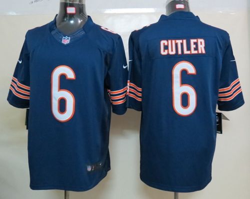  Bears #6 Jay Cutler Navy Blue Team Color Men's Stitched NFL Limited Jersey