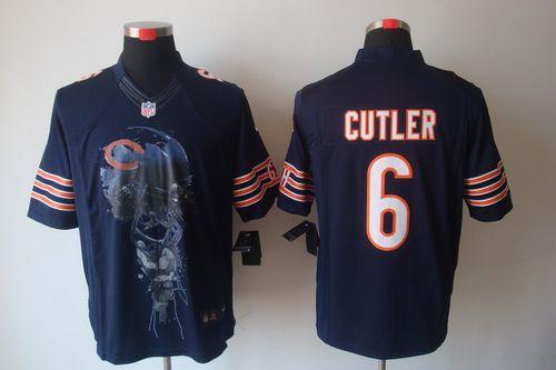  Bears #6 Jay Cutler Navy Blue Team Color Men's Stitched NFL Helmet Tri Blend Limited Jersey