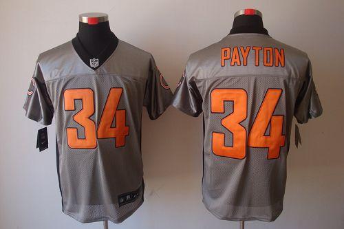  Bears #34 Walter Payton Grey Shadow Men's Stitched NFL Elite Jersey