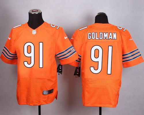  Bears #91 Eddie Goldman Orange Alternate Men's Stitched NFL Elite Jersey