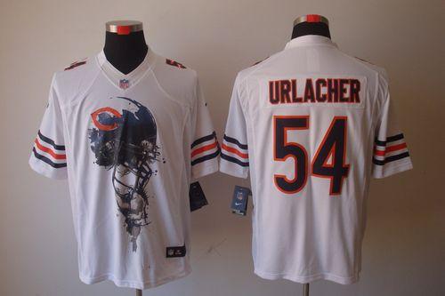  Bears #54 Brian Urlacher White Men's Stitched NFL Helmet Tri Blend Limited Jersey