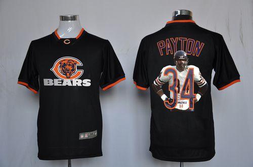  Bears #34 Walter Payton Black Men's NFL Game All Star Fashion Jersey