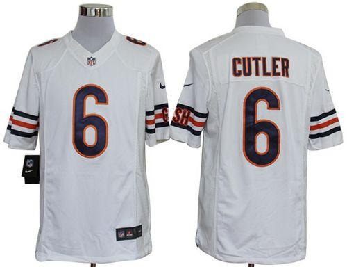  Bears #6 Jay Cutler White Men's Stitched NFL Limited Jersey