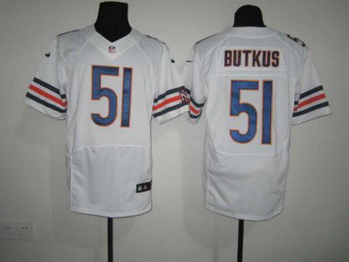  Bears #51 Dick Butkus White Men's Stitched NFL Elite Jersey