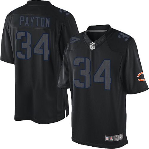  Bears #34 Walter Payton Black Men's Stitched NFL Impact Limited Jersey