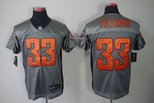  Bears #33 Charles Tillman Grey Shadow Men's Stitched NFL Elite Jersey