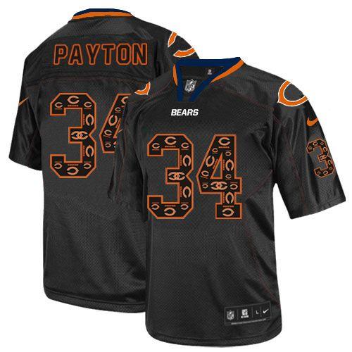  Bears #34 Walter Payton New Lights Out Black Men's Stitched NFL Elite Jersey
