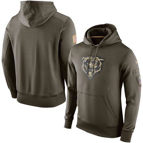 Men's Chicago Bears  Olive Salute To Service KO Performance Hoodie