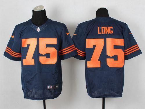  Bears #75 Kyle Long Navy Blue 1940s Throwback Men's Stitched NFL Elite Jersey