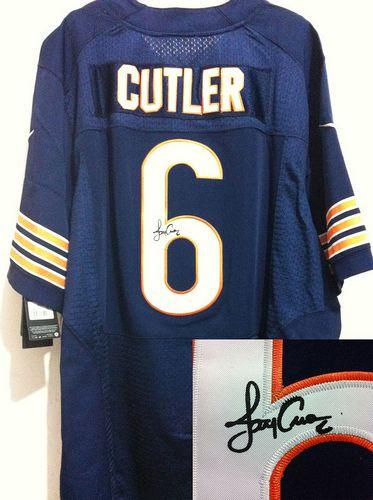  Bears #6 Jay Cutler Navy Blue Team Color Men's Stitched NFL Elite Autographed Jersey