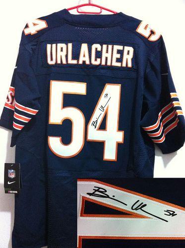 Bears #54 Brian Urlacher Navy Blue Team Color Men's Stitched NFL Elite Autographed Jersey