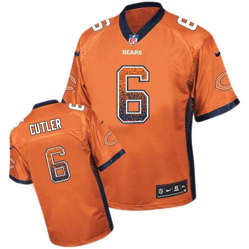  Bears #6 Jay Cutler Orange Alternate Men's Stitched NFL Elite Drift Fashion Jersey