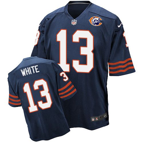  Bears #13 Kevin White Navy Blue Throwback Men's Stitched NFL Elite Jersey