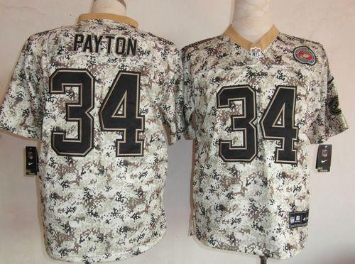  Bears #34 Walter Payton Camo Men's Stitched NFL Elite USMC Jersey