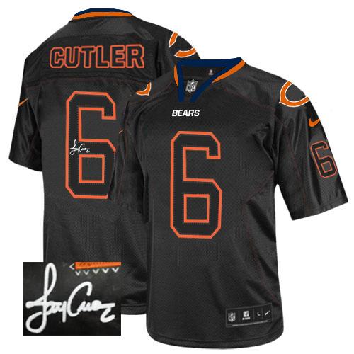  Bears #6 Jay Cutler Lights Out Black Men's Stitched NFL Elite Autographed Jersey