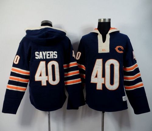 Chicago Bears #40 Gale Sayers Navy Blue Player Winning Method Pullover NFL Hoodie