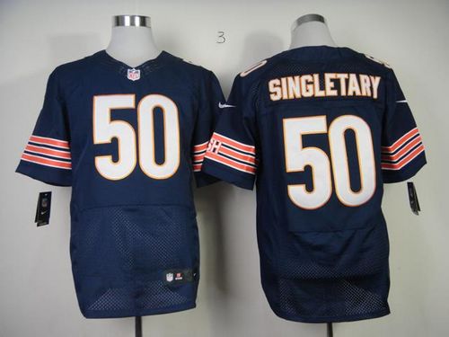  Bears #50 Mike Singletary Navy Blue Team Color Men's Stitched NFL Elite Jersey