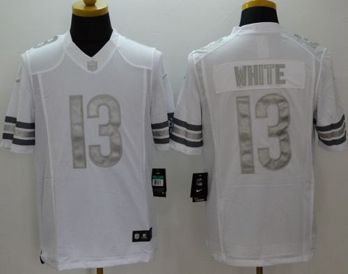  Bears #13 Kevin White White Men's Stitched NFL Limited Platinum Jersey