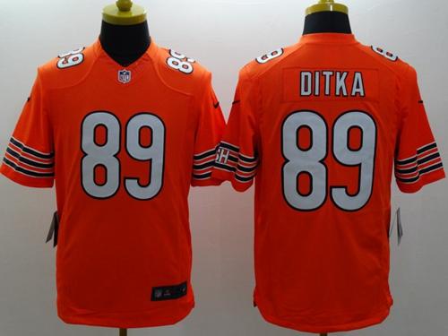  Bears #89 Mike Ditka Orange Alternate Men's Stitched NFL Limited Jersey