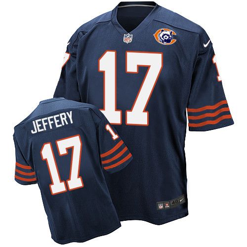  Bears #17 Alshon Jeffery Navy Blue Throwback Men's Stitched NFL Elite Jersey