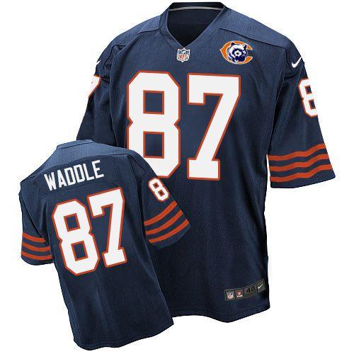  Bears #87 Tom Waddle Navy Blue Throwback Men's Stitched NFL Elite Jersey
