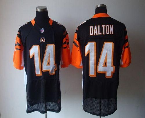  Bengals #14 Andy Dalton Black Team Color Men's Stitched NFL Elite Jersey
