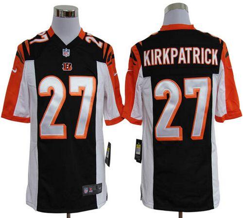 Bengals #27 Dre Kirkpatrick Black Team Color Men's Stitched NFL Game Jersey