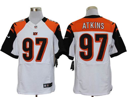 Bengals #97 Geno Atkins White Men's Stitched NFL Elite Jersey