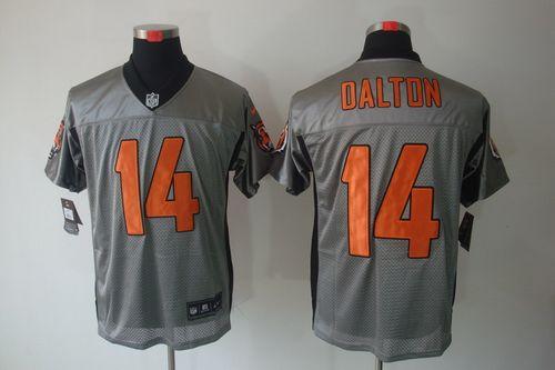  Bengals #14 Andy Dalton Grey Shadow Men's Stitched NFL Elite Jersey