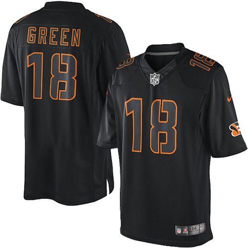 Bengals #18 A.J. Green Black Men's Stitched NFL Impact Limited Jersey
