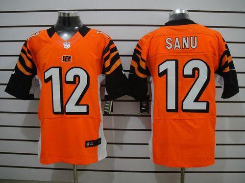  Bengals #12 Mohamed Sanu Orange Alternate Men's Stitched NFL Elite Jersey