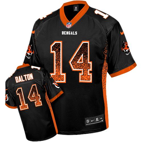  Bengals #14 Andy Dalton Black Team Color Men's Stitched NFL Elite Drift Fashion Jersey