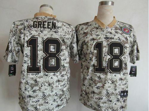  Bengals #18 A.J. Green Camo Men's Stitched NFL Elite USMC Jersey