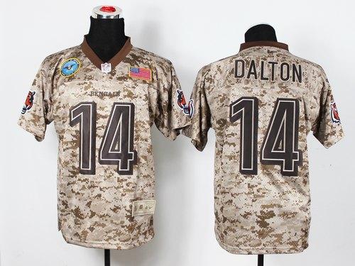  Bengals #14 Andy Dalton Camo Men's Stitched NFL New Elite USMC Jersey