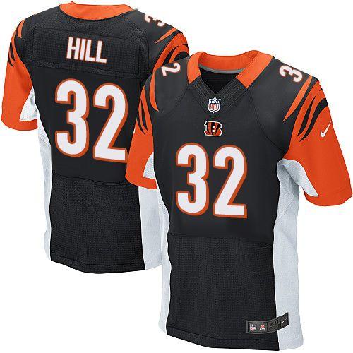  Bengals #32 Jeremy Hill Black Team Color Men's Stitched NFL Elite Jersey