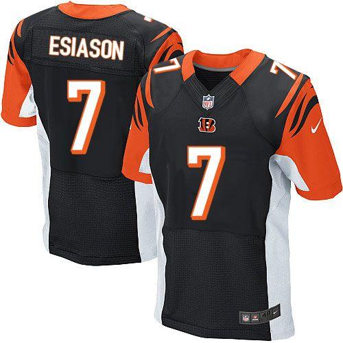  Bengals #7 Boomer Esiason Black Team Color Men's Stitched NFL Elite Jersey