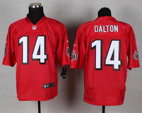  Bengals #14 Andy Dalton Red Men's Stitched NFL Elite QB Practice Jersey