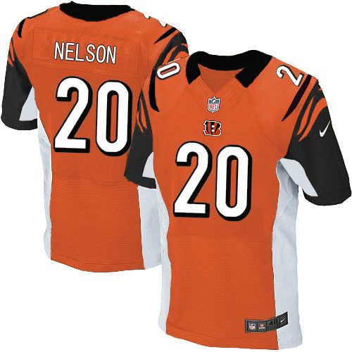  Bengals #20 Reggie Nelson Orange Alternate Men's Stitched NFL Elite Jersey